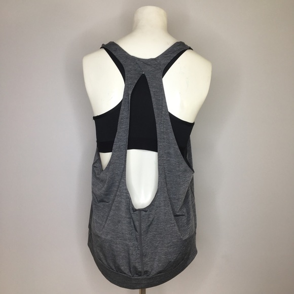 Nike Gray Racerback Tank with Black Sports Bra - Picture 4 of 6